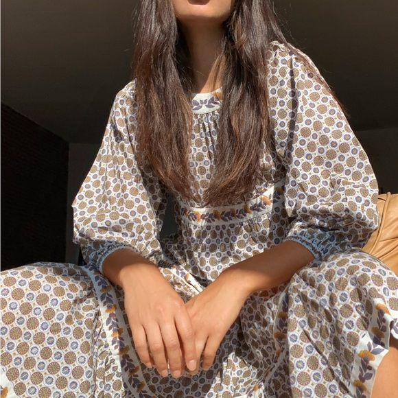 Tory Burch printed puff sleeve dress xsmall - Picture 12 of 15